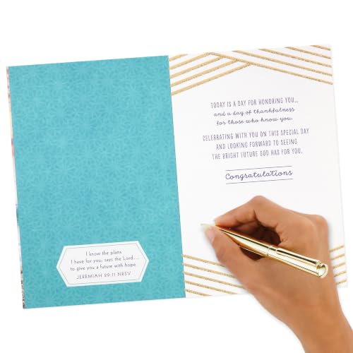 Hallmark Religious Graduation Card with Prayer and Glitter Accents