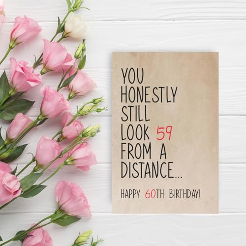 Qamza Funny 60th Birthday Card - Variation #5 for Dad, Mom, Him, Her, Grandpa, Grandma