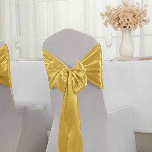 Gold Satin Table Runner 12x108 Inches - Elegant Party Decor, 10 Pack - Light Gold