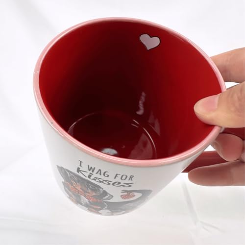 Kisses Dachshund Mug - 16oz Dog Lovers Coffee Cup, Funny Ceramic Tea Mug for Office & Home