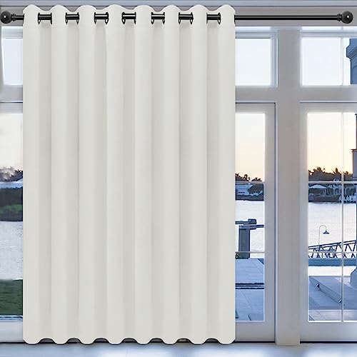 Easy-Going Ivory Blackout Door Curtain Panel 100x96 Inches - Room Darkening, Insulated & Noise-Reducing, Grommet Style