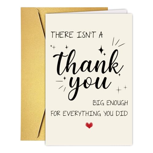 Funny Thank You Card with Envelope for Him & Her - Gratitude Gift