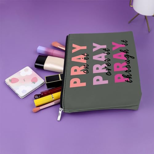 Sazuwu Christian Makeup Bag - Bible Verse Travel Cosmetic Pouch