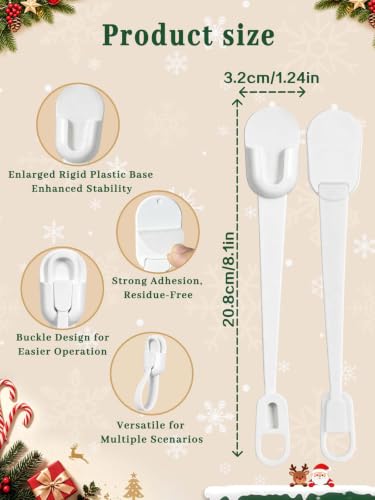 White 16Pcs Christmas Garland Hangers for Mantle Wreath & Stockings Silicone Hooks