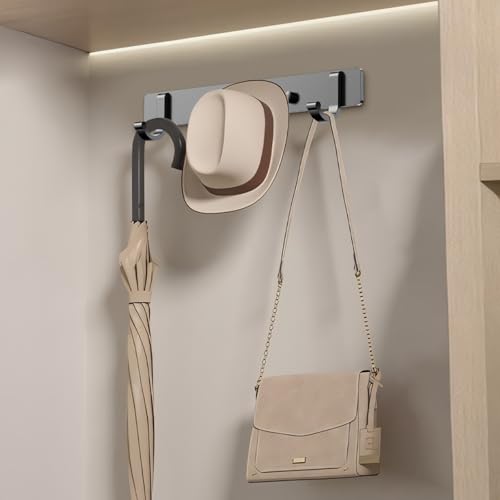 Heavy Duty Wall Mounted Coat Rack - Versatile Storage Hooks