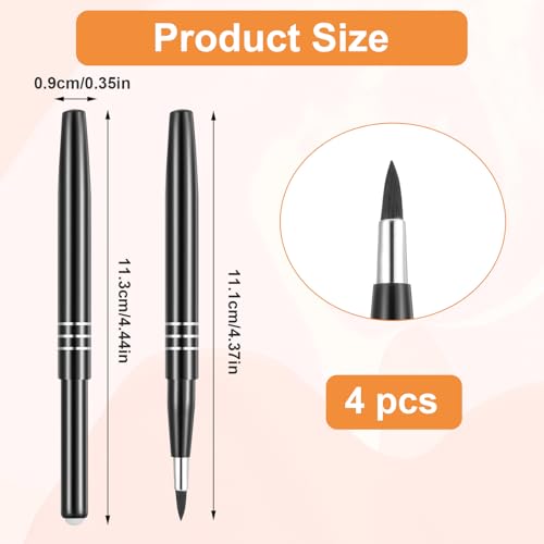 AOZUO 4Pcs Retractable Lip Brush Portable Travel Lipstick Applicator with Cap