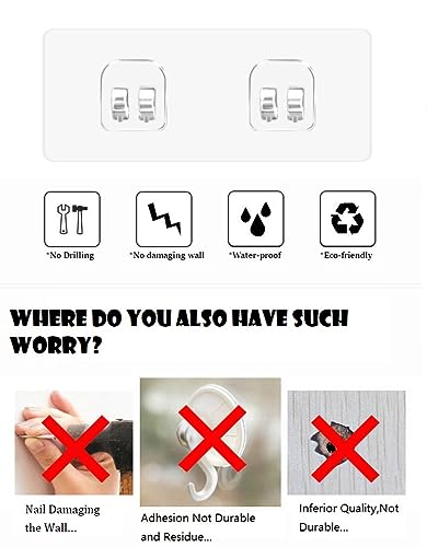 Chris.W 4 Pack Clear Suction Adhesive Wall Stickers for Bathroom Shower Shelf