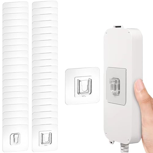 TSBSHum 20-Pack Double Sided Adhesive Wall Hooks - Heavy Duty Clear Mounts