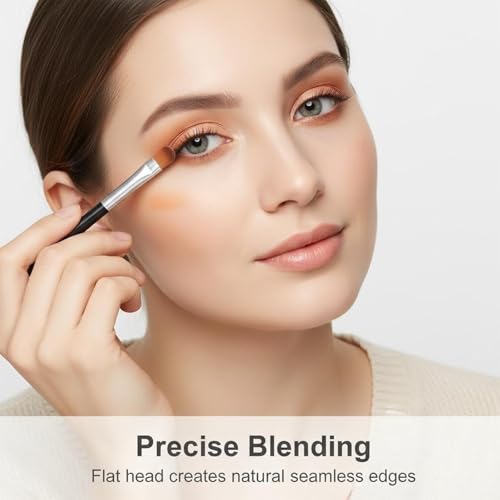 Exclaith 6-Piece Flat Concealer Brush Set for Eyeshadow and Makeup