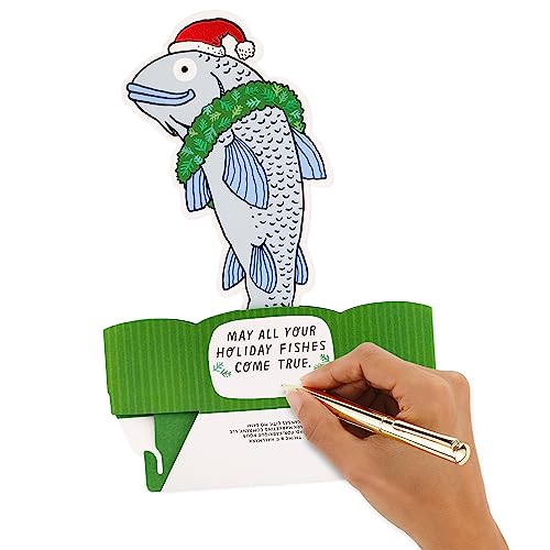 Funny Pop-Up Christmas Card - Hallmark Paper Wonder Cod Fish