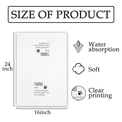 Dog Grandma Gift Kitchen Towels - Decorative Hand Towel White-2 (16x24 Inch)
