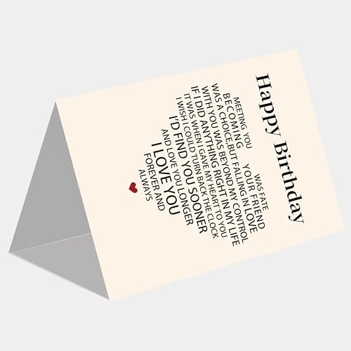 Romantic Birthday Card for Him or Her - Heartfelt Love Message
