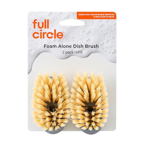 Full Circle Foam Alone Dish Soap Brush Replacement Head - 2 Pack, Eco-Friendly