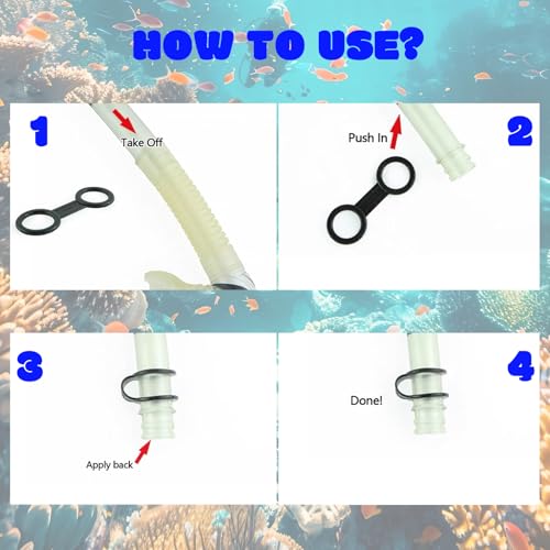 2 Pieces Scuba Diving Dive Snorkeling Silicone Snorkel Mask Strap Keeper Holder Clip Retainer Attachment Gear Spare Part Accessories