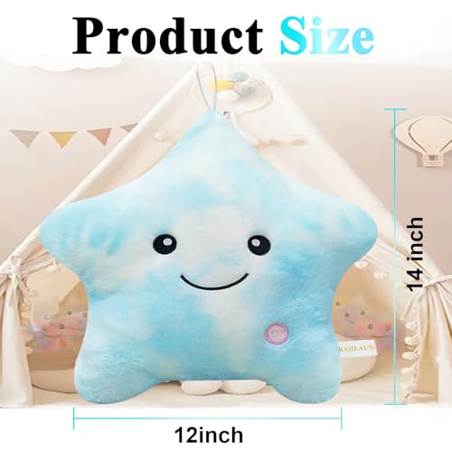 LED Star Pillow Night Light for Kids - Soft Plush Throw Pillow