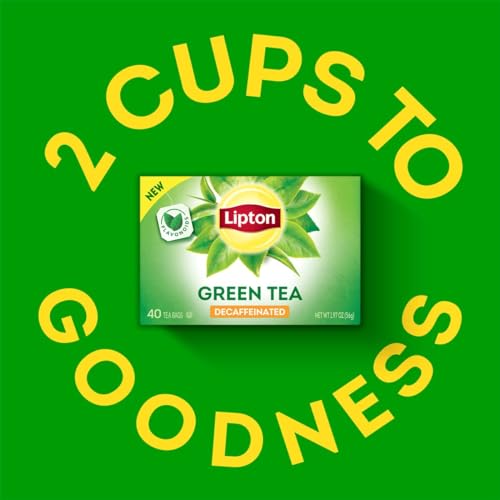 Lipton Decaffeinated Green Tea Bags - 40 Count, Unsweetened