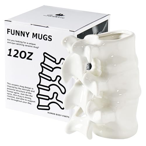 Creamy-White Ceramic Coffee Mug 12oz Handmade Anatomical Funny Gift for Surgeon