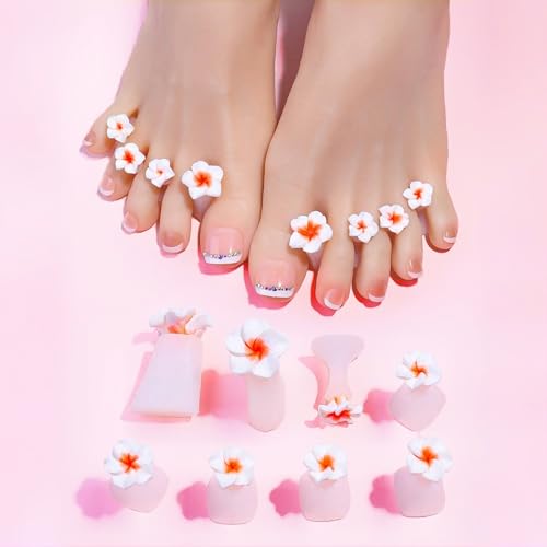 Silicone Toe Separators for Pedicure - 8 Pcs Flower Nail Art Spacers