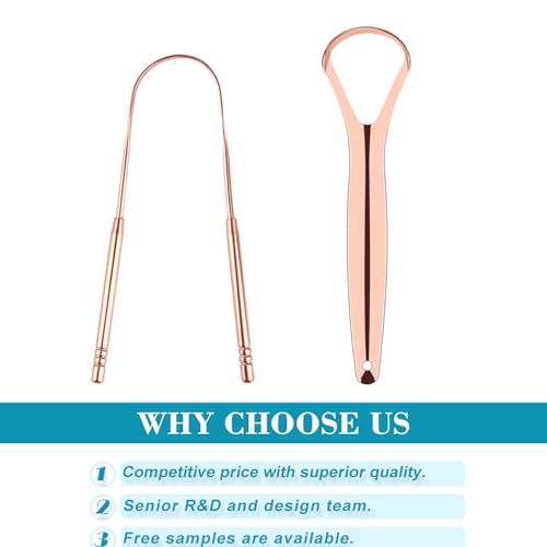 Stainless Steel Tongue Scraper Cleaner 2 Pack - Oral Hygiene Tool