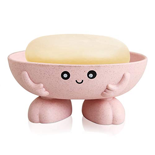 Cute Pink Soap Dish - Eco-Friendly Holder with Drain Design