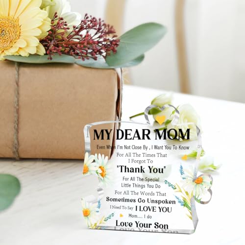 Mom Appreciation Gifts from Son Acrylic Puzzle Plaque - Thank You Gift for Mom, Mother’s Day, Birthday, Christmas - Variation: Gifts from Son4
