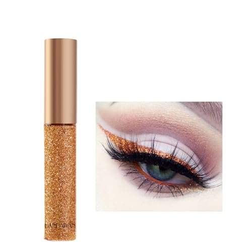 Dragonranee Liquid Glitter Eyeliner Waterproof Metallic Shimmer Eyeshadow Dark Golden