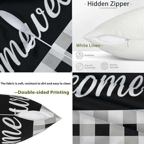 Set of 2 Buffalo Plaid Pillow Covers 18x18 Inch with Zipper – Pack of 1