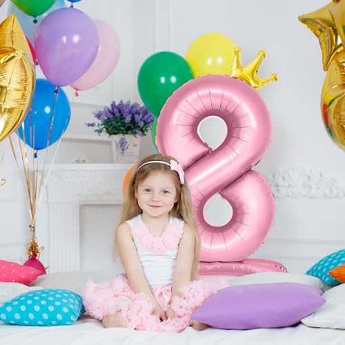 Standing Number 3 Balloon - 32 Inch Pink Foil for 3rd Birthday