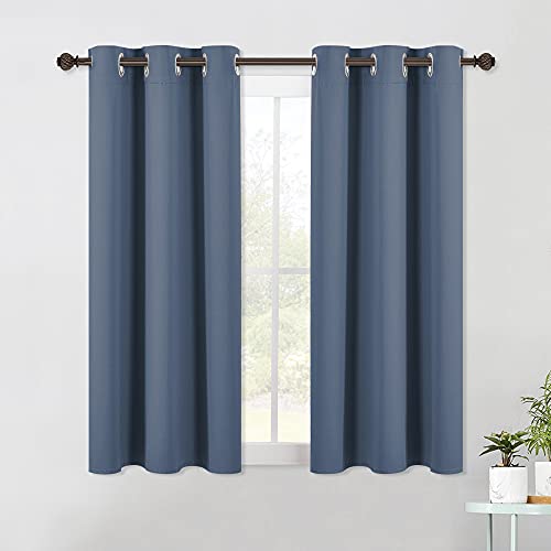 NICETOWN Blackout Curtains - 42" x 54" Thermal Insulated Grommet Panels, Blue