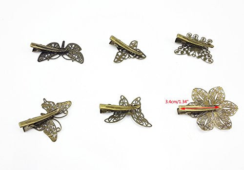 yueton 6-Piece Vintage Butterfly and Flower Hair Clip Set
