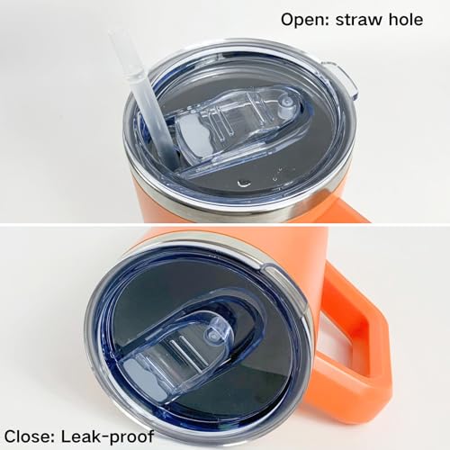 2 Pack 40 oz Replacement Lids Only Compatible with Silver Buffalo Stainless Steel Tumbler, Leak-Proof Splash Resistant Tumbler Top Replacement Reusable Tumbler Cover
