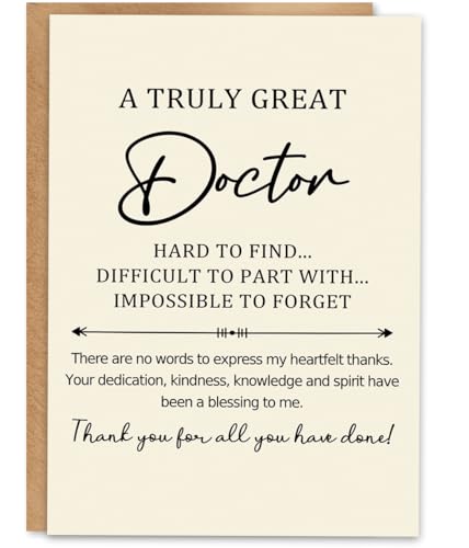 Doctor Thank You Card with Kraft Envelope & Gold Seal Sticker