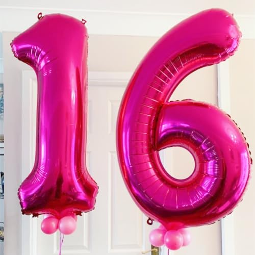40 Inch Hot Pink Number 6 Balloon for Birthday Party Decor