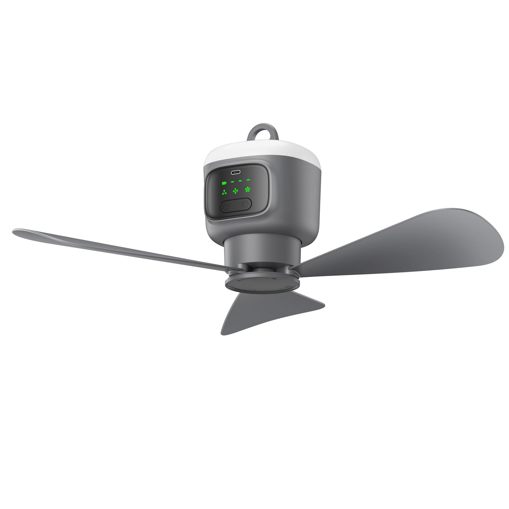 xeamun 18 Inch Canopy Fan,12000mAh Portable Outdoor Ceiling Fan with Light with Remote Control and Hanging Hook, Easy Operation Battery Powered Fan Light for Gazebo, Tent, Patio, Camping