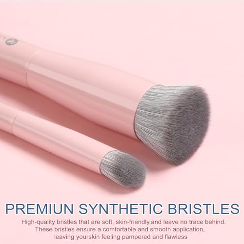 KINGMAS Flat Top Kabuki Foundation Brush & Concealer Makeup Brush Pink