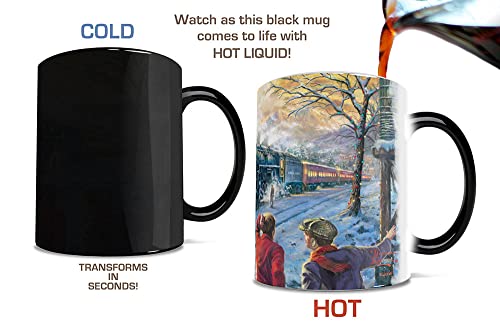 Color Changing Christmas Mug with Thomas Kinkade Train Design - 11 oz