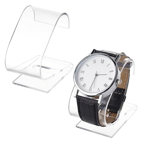 2pcs Clear Acrylic Watch Display Stand for Women - Watch Holder & Organizer