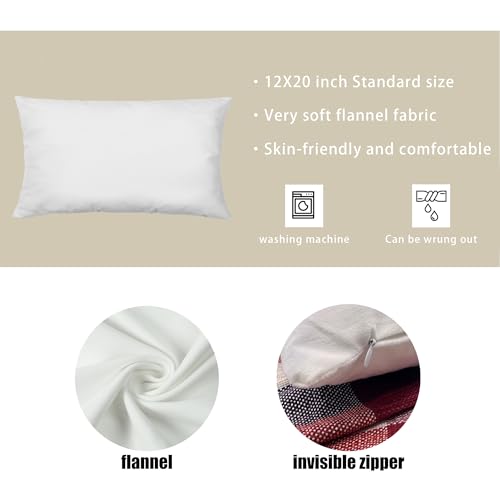 Flannel Emergency Pillow Case Set - 12x20 Decorative Covers
