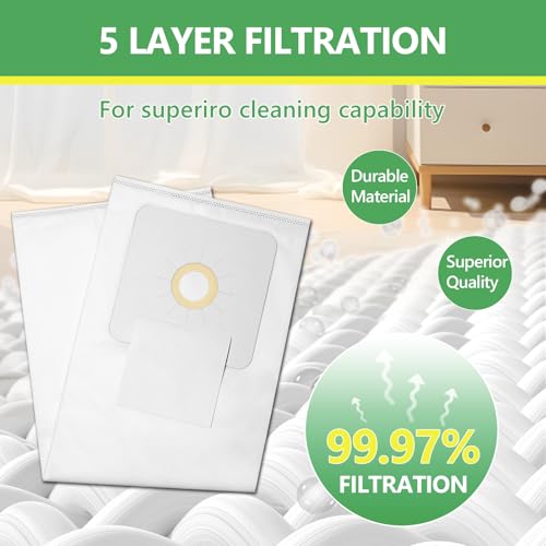 HEPA Central Vacuum Bags 4 Pack Compatible with Nutone CV Models