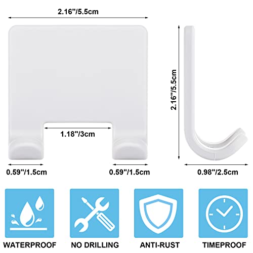 VANZAVANZU Shower Razor Holder - 2 Pack White Adhesive Hooks for Bathroom