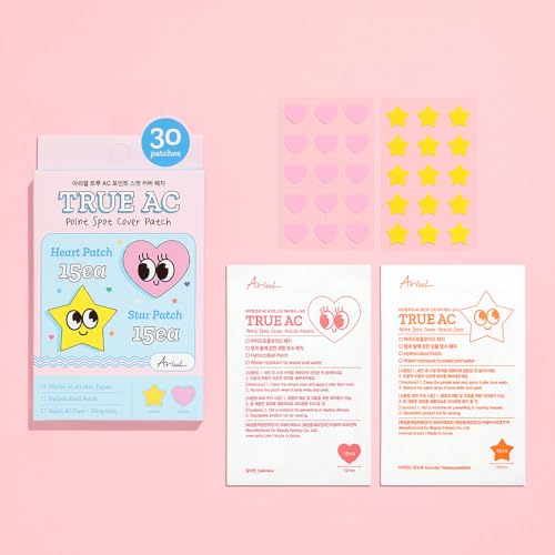 Ariul True AC Hydrocolloid Pimple Patches Star & Heart Blemish Spot Cover