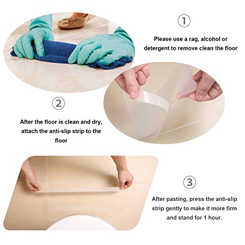 Kyerivs Non-Slip Bathtub Strips - 48pcs Clear Adhesive Shower Safety Treads