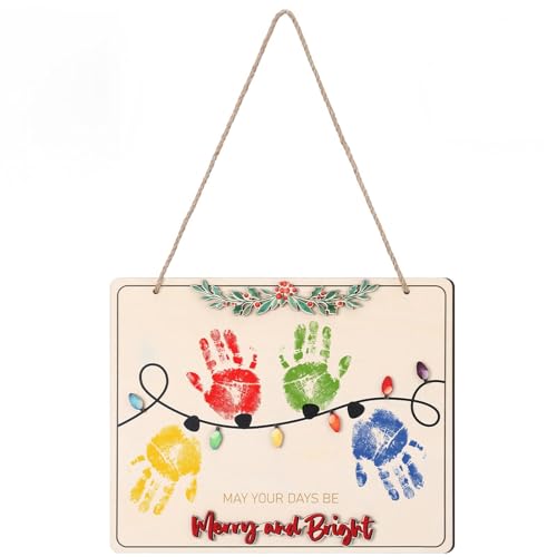 Baby's First Handprint Christmas Ornament - Fingerprint Holiday Craft - Christmas Keepsake