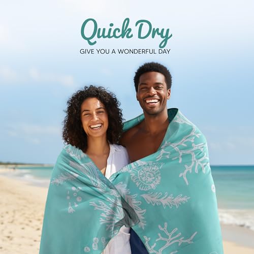 Utopia Towels Turtle Microfiber Beach Towel - 32x71 Inch
