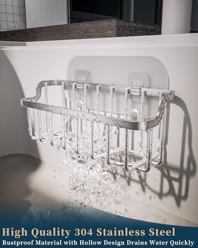 Stainless Steel Ladder Sink Caddy - Rustproof Sponge Holder with 2 Installation Methods