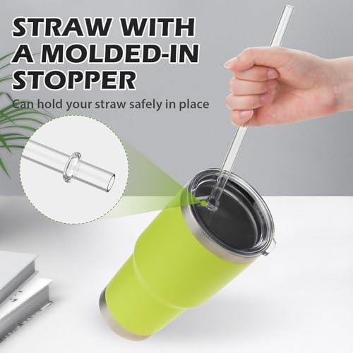 Ullnosoo 9-Inch Reusable Straws Set for YETI Tumblers - 4 Pcs with Cleaning Brushes