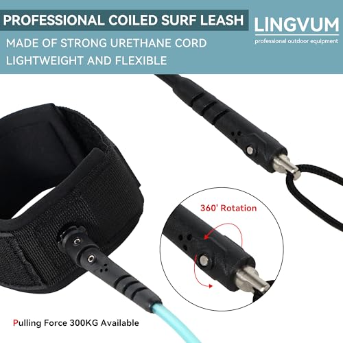4 ft Bodyboard Leash ? 7mm Thick Coils Wrist Bodyboard Leash with Plug for Bodyboarding