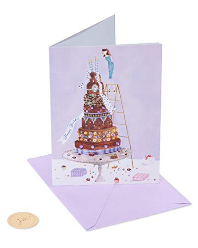 Papyrus Birthday Card for Her - Girl on Cake Design