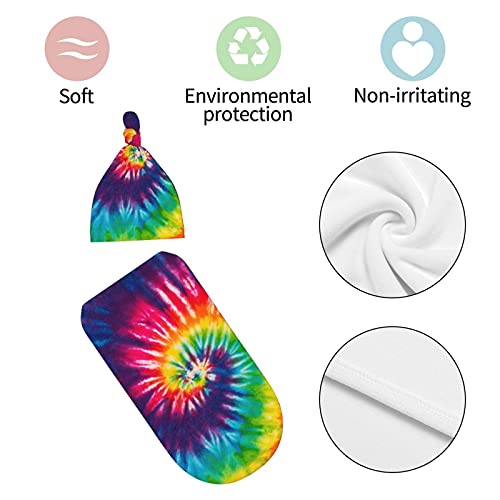 Osvbs Tie Dye Baby Swaddle Blanket and Matching Hat Set - Soft Newborn Gift
