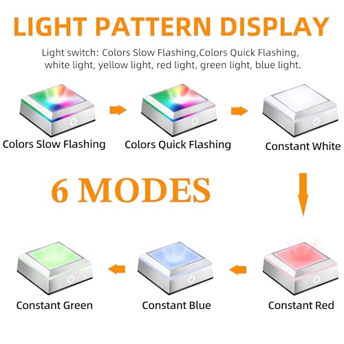 EUSTUMA LED Light Display Base - Square Silver Stand for Crystal Spheres